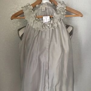 J. Crew ruffled collar sleeveless blouse